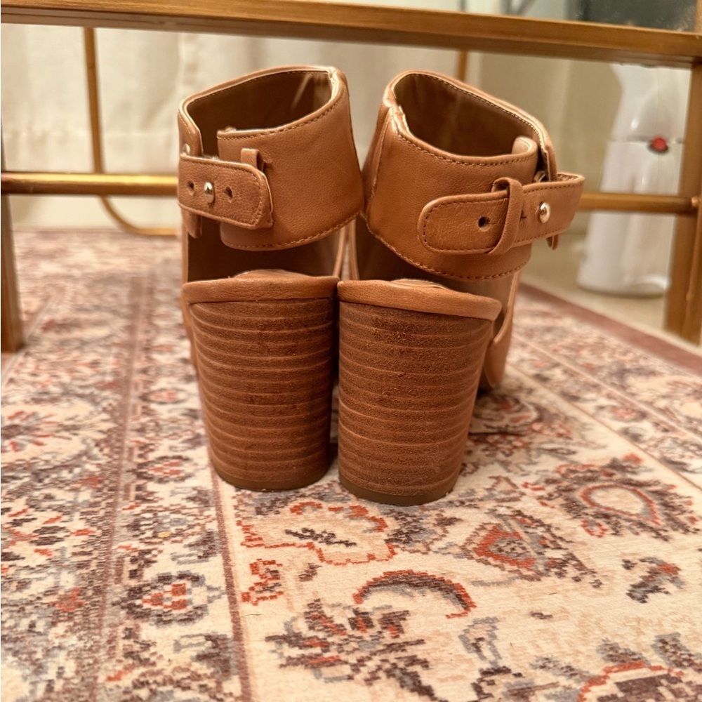 Steve Madden Tan Open-Toe Ankle Booties - Picture 5 of 7